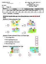 Bài kiểm tra cuối học kỳ I môn Tiếng Anh Lớp 4